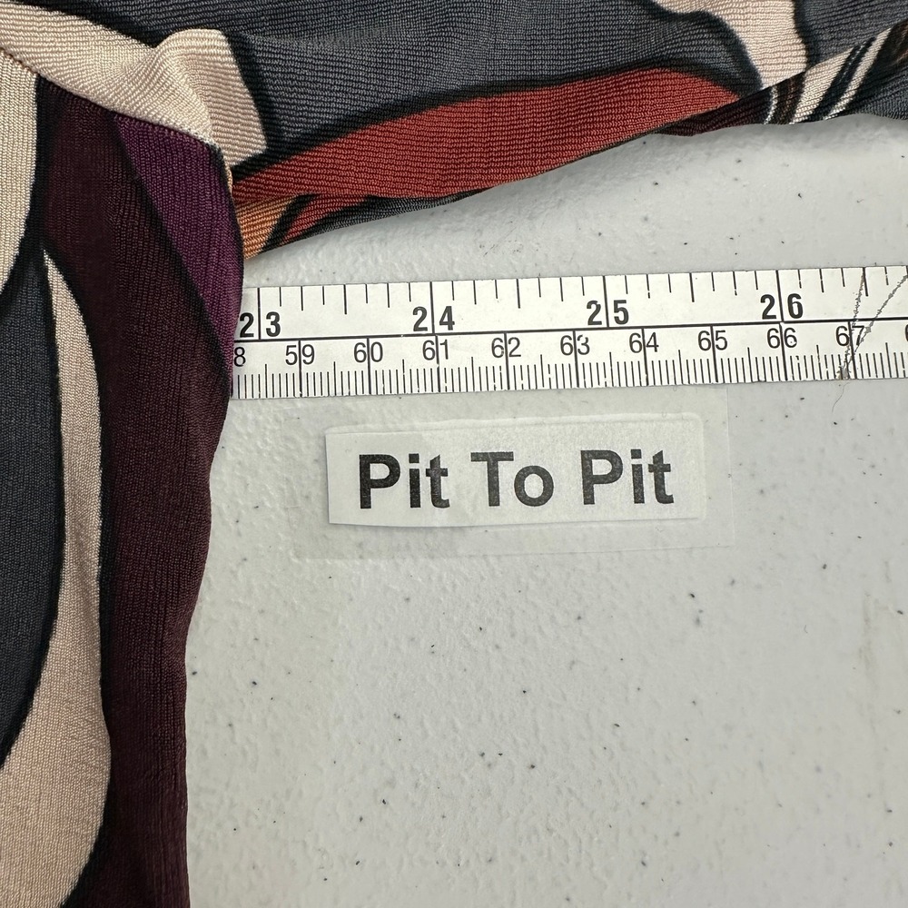 Chicos Travelers Womens Abstract Floral Top Size 3 US XL Slinky Boho Artsy Bold - Picture 4 of 6